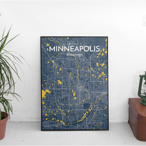 Minneapolis City Map On Paper Print 